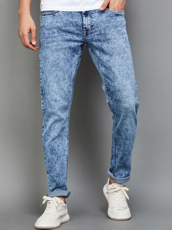 Bossini Mens Jeans 29x32 Blue Denim Pant Skinny Cotton Dark Wash Actual  29x28