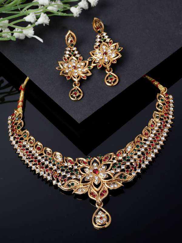 Wedding Wear Golden GOLD PLATED LONG NECKLACE SET, Size: 30' at Rs 1200/set  in Mumbai