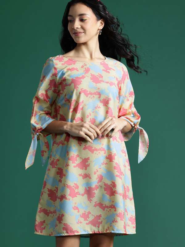 Beige Printed Shift Dress 5292492.htm Buy Beige Printed Shift