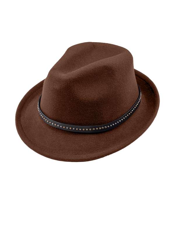 Mens brown felt hat top