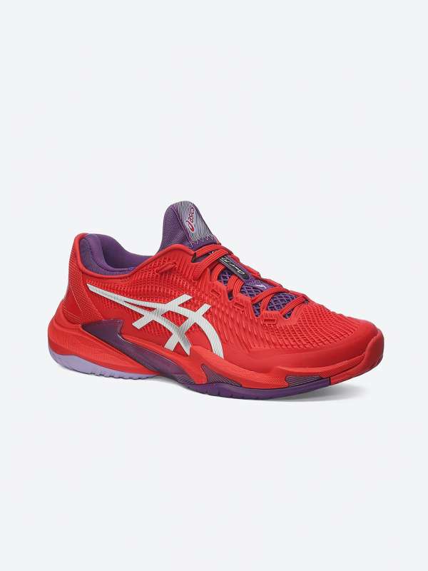 Asics shoes top red colour