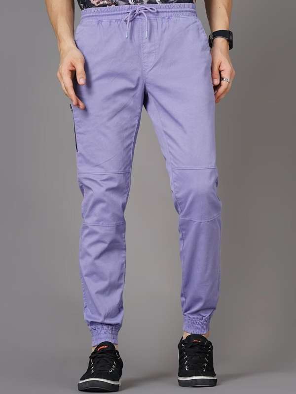 Buy OffWhite Slim Fit Self Design Regular Trousers online  Looksgudin
