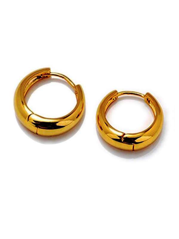 18 K Gold Plated 925 Silver base pair of Round shape 6 mm Hollow Ball Stud