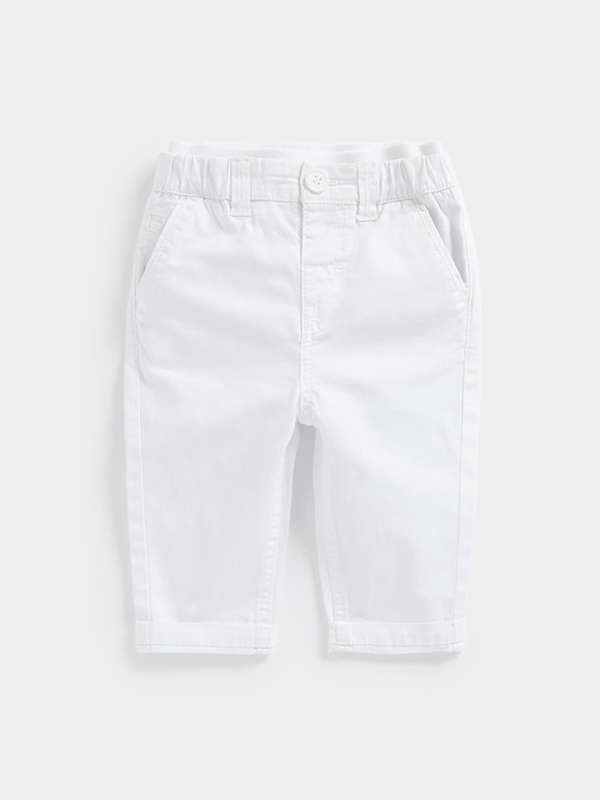 Buy TALES  STORIES Off White Solid Cotton Blend Regular Fit Boys Cargos   Shoppers Stop