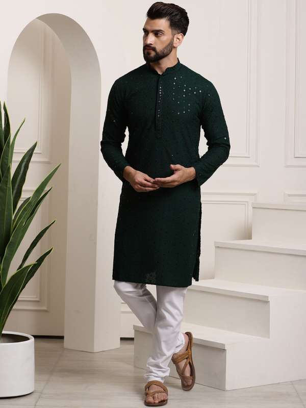Green kurta shop pajama design