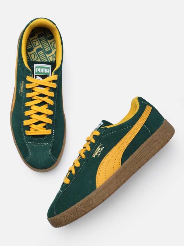 Puma green new arrivals suede trainers