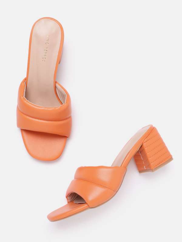 Orange 2025 mules heels