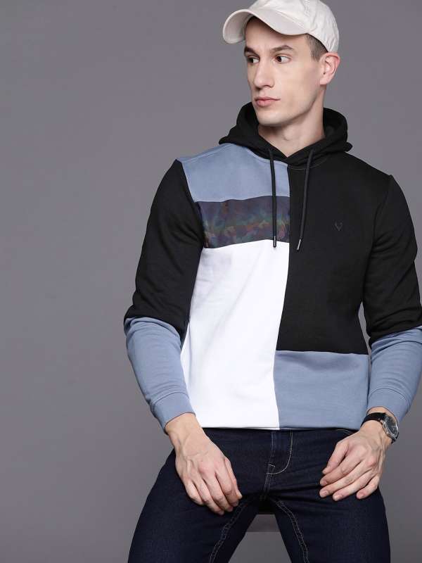 Allen solly black hoodie clearance
