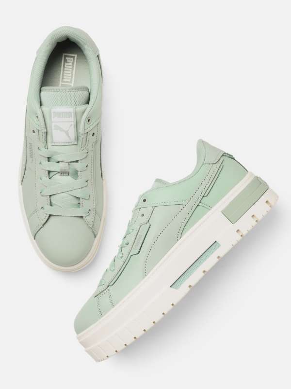 Puma green store platform shoes