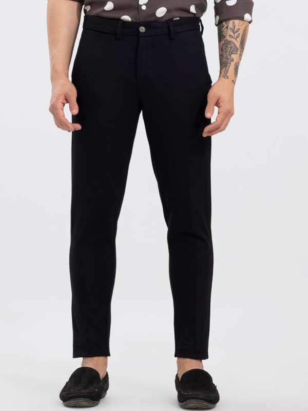 Buy PlaidPlain Mens Stretch Dress Pants Slim Fit Skinny Suit Pants Black  Blue Stripes 30W x 30L at Amazonin