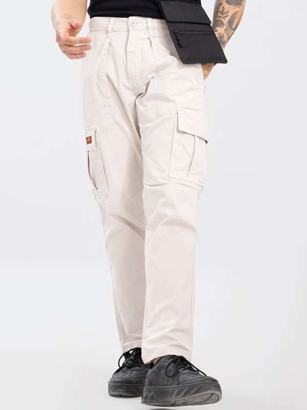 Canvas cargo trousers  White  Ladies  HM IN