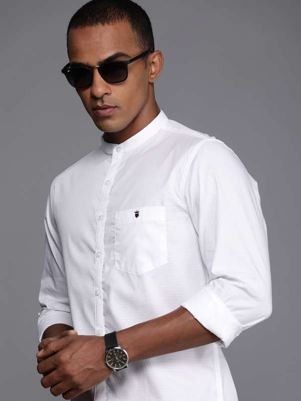 Louis Philippe White Self Design Casual Shirt Buy Louis Philippe