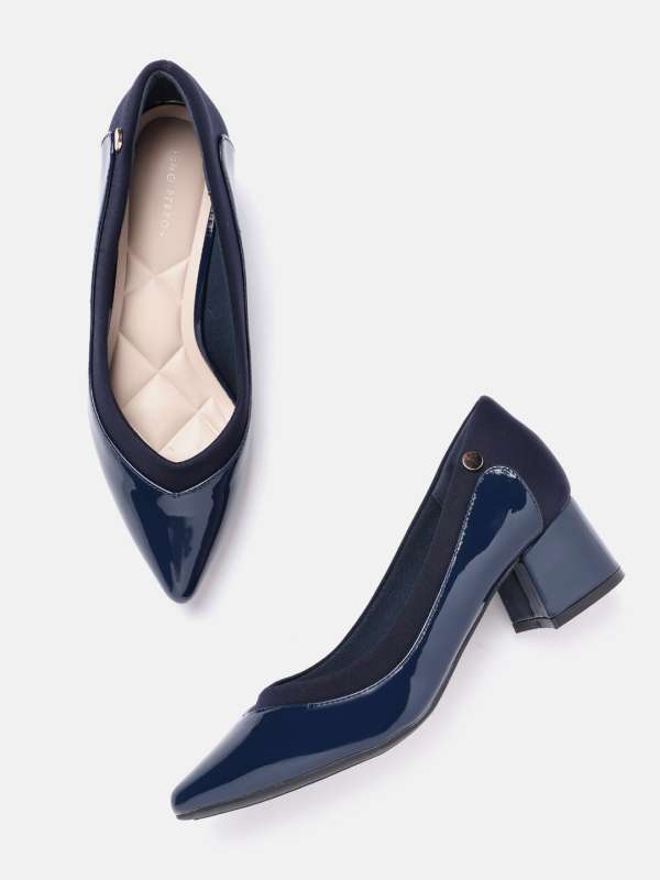 Navy blue patent shoes ladies discount