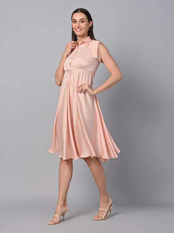 Rose gold fit and flare dress top
