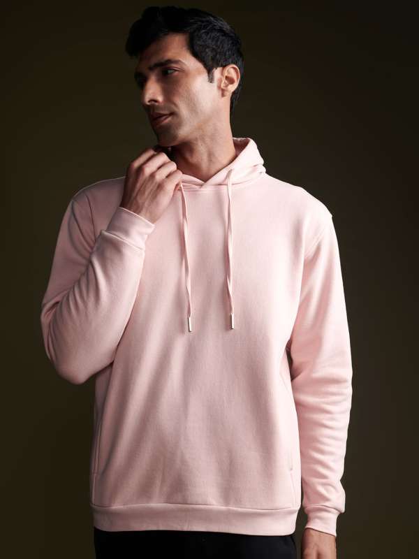 Pink colour hoodie for men cheap