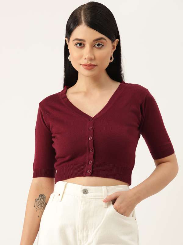 Maroon crop hotsell top sweater