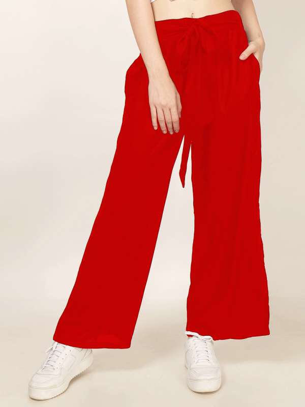 Red Wide Leg Trousers  Ambrose Wilson