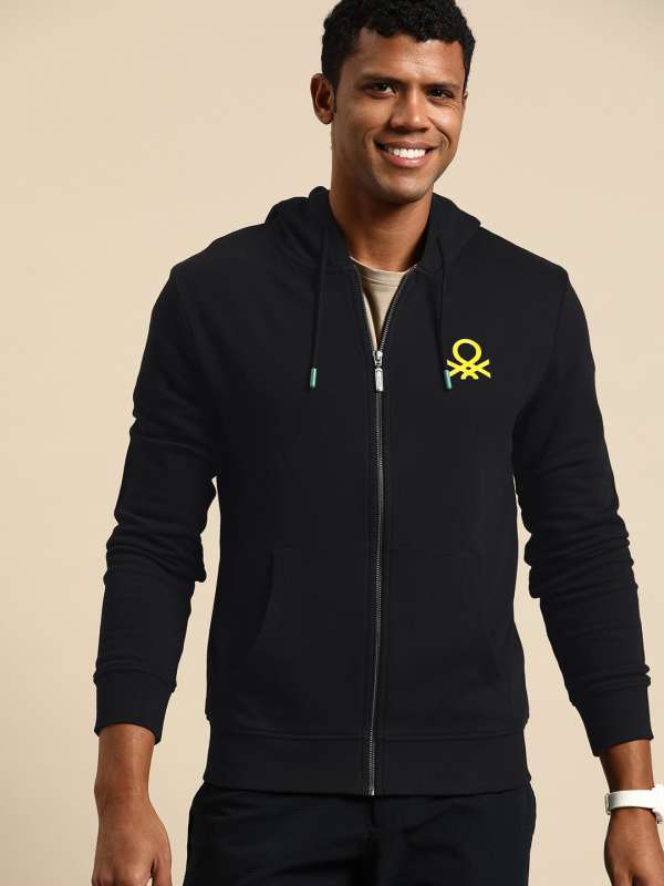 Black zipper top hoodie mens
