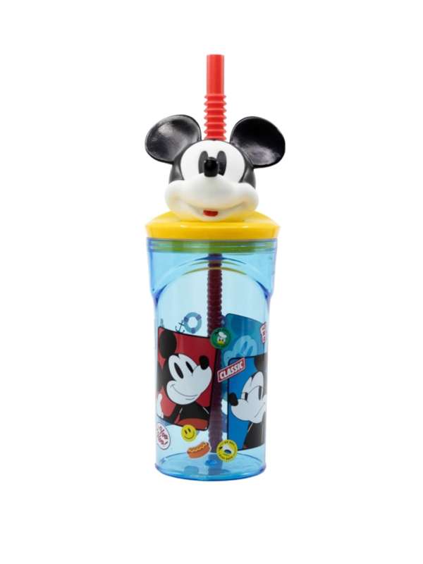 Buy Disney Mickey Mouse Print 3D Figurine Tumbler with Straw - 360 ml for  Babies Online in KSA