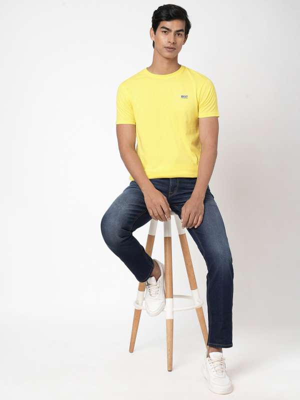 Pepe Jeans Tshirts Men Mustard Yellow Solid Buy Pepe Jeans Tshirts Men Mustard Yellow Solid online in India