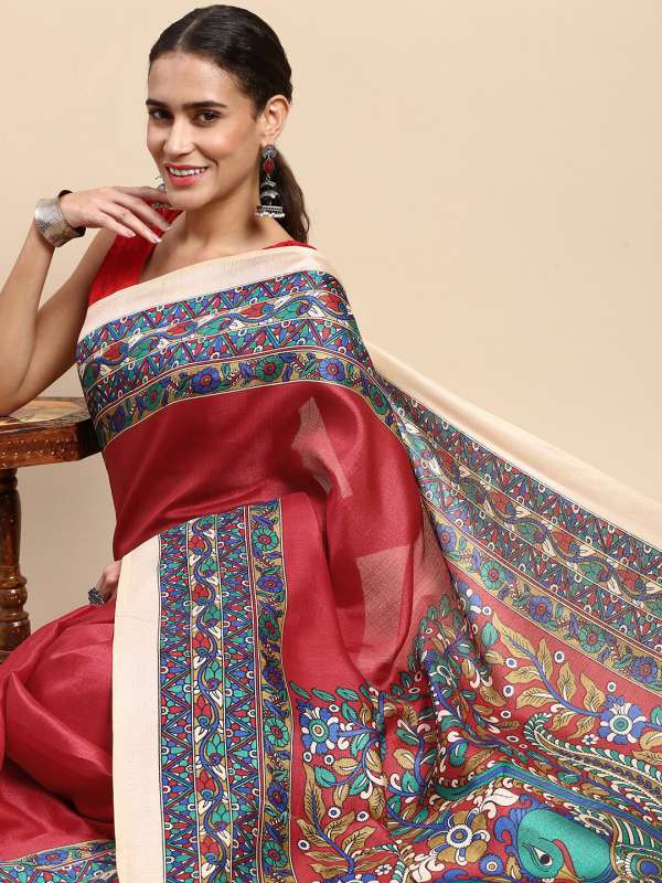 Myntra kalamkari sarees top