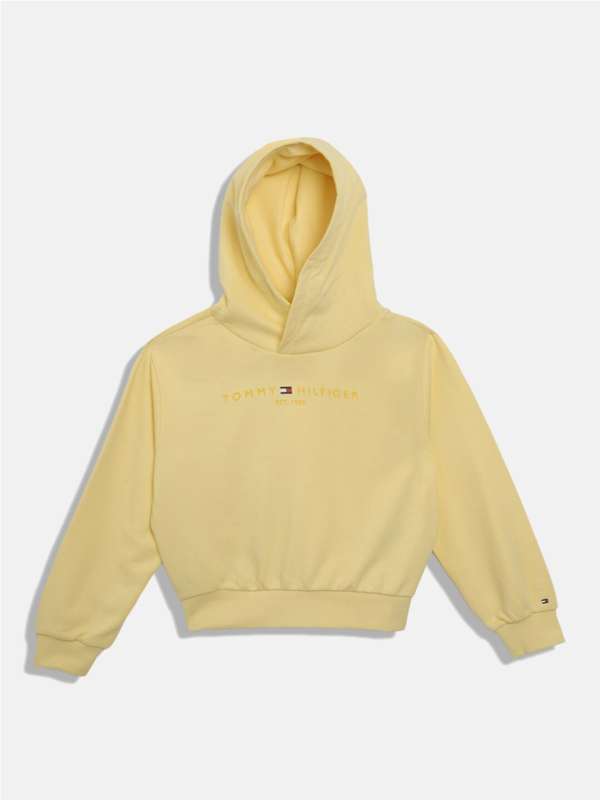 Tommy Hilfiger Yellow Solid Sweatshirt Buy Tommy Hilfiger Yellow Solid Sweatshirt online in India