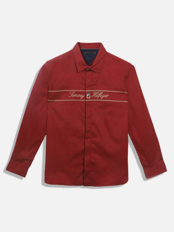 Tommy hilfiger discount maroon shirt