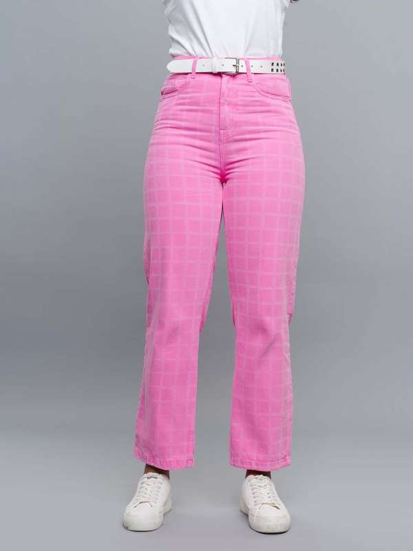 Jbd Blue Baggy Denim Straight Leg Jeans for Women | Pink Desert 26
