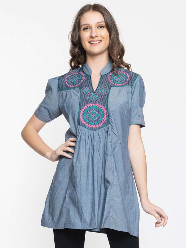 Denim kurtis on myntra hot sale