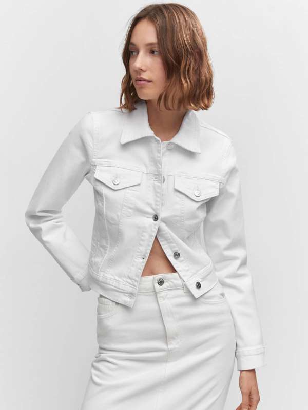 Mango white denim jacket sale