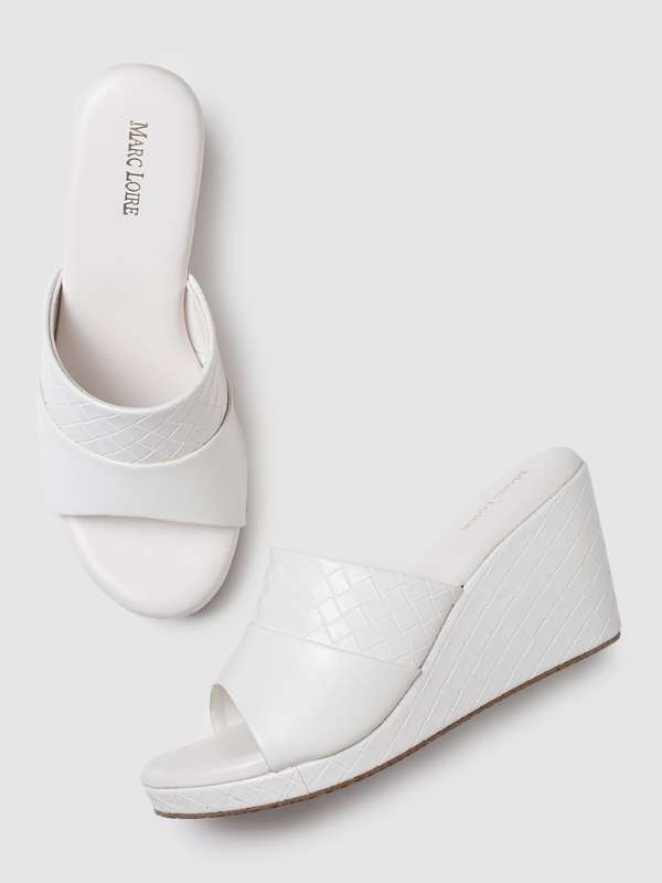 White peep sales toe wedges
