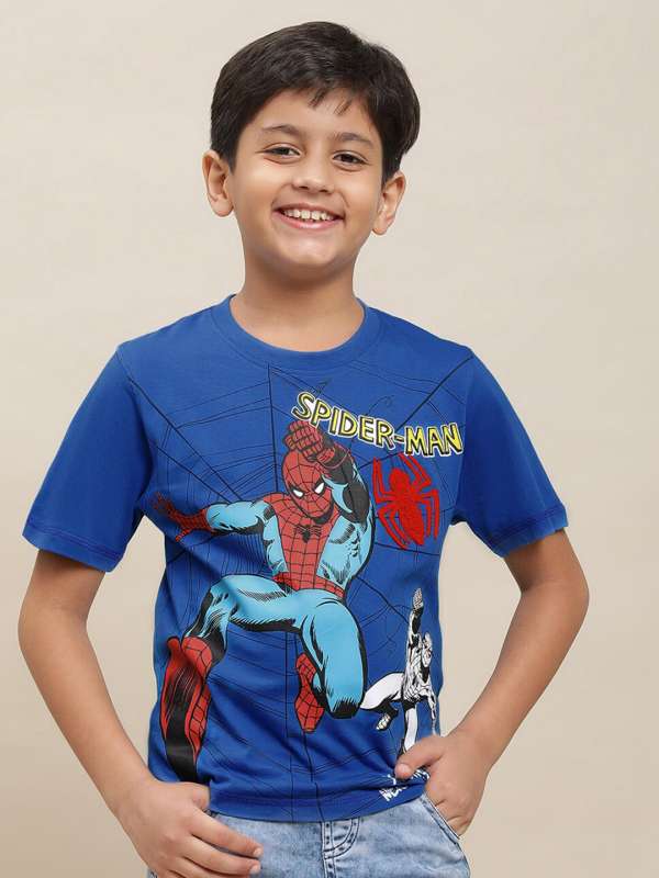 Blue spiderman shirt discount