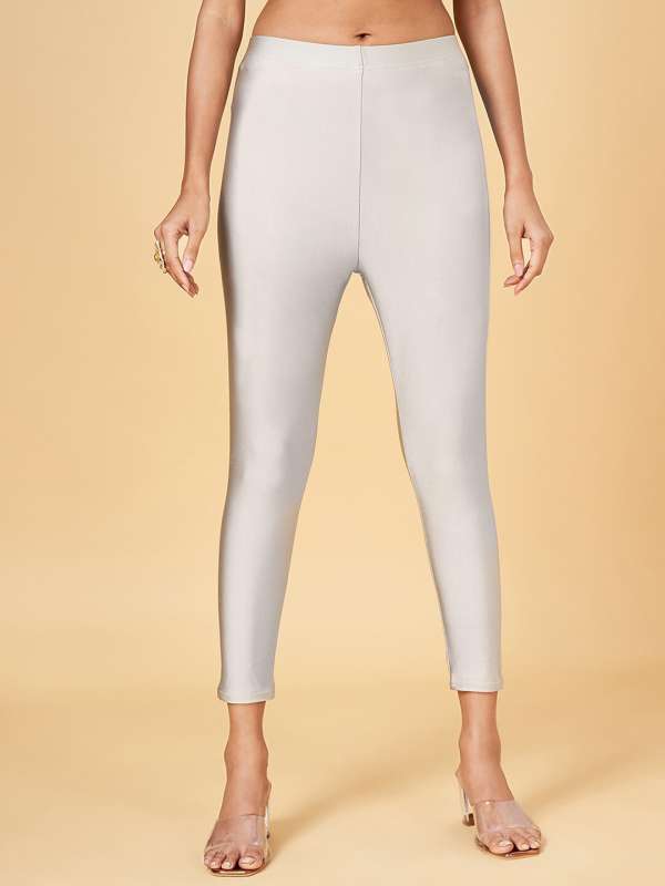 Rangmanch Women Solid Off White Leggings - Selling Fast at