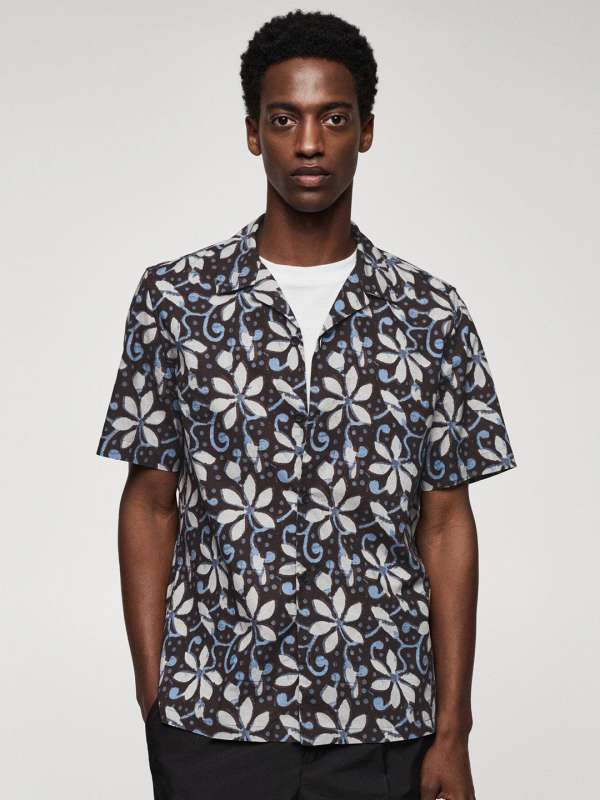 Mango Black Printed Casual Shirt 5220217.htm Shirts Buy Mango