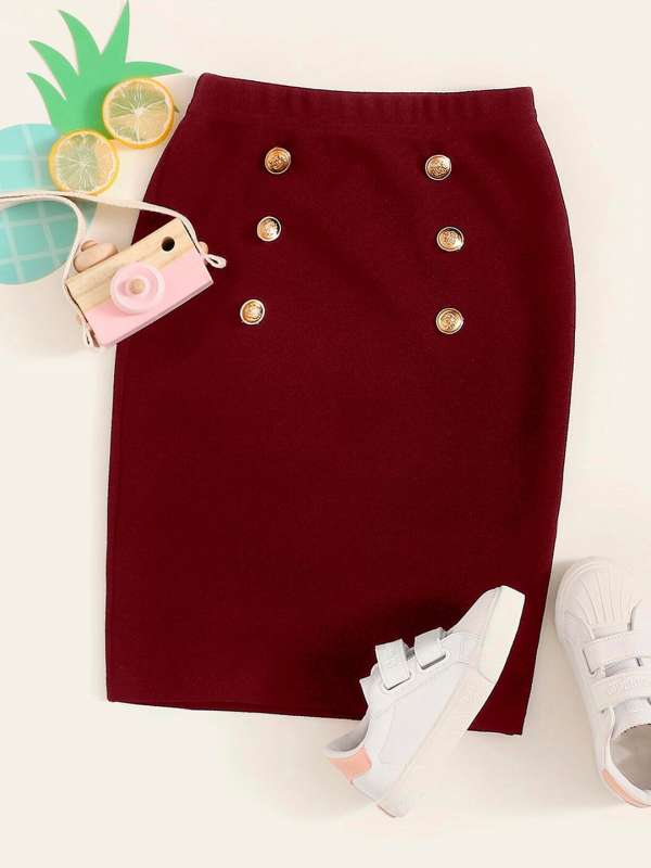 Maroon pencil skirt online india hot sale