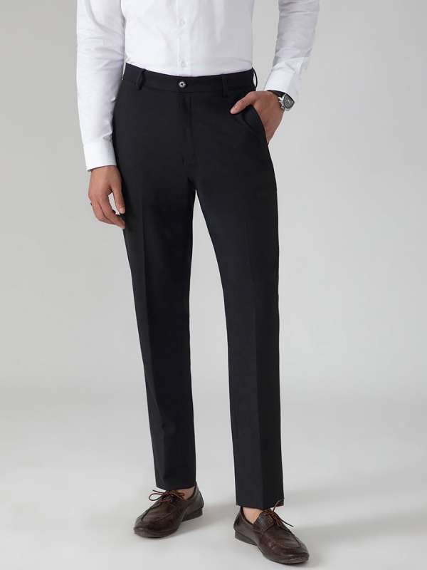 Buy INTUNE Navy Blue Slim Fit Stretch Formal Pants  Shoppers Stop