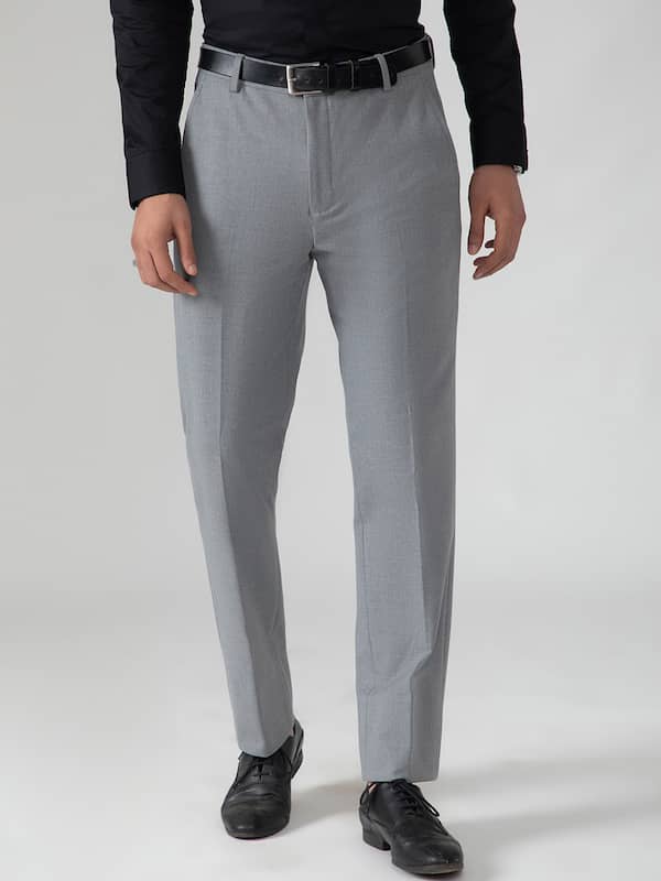 Buy INTUNE Navy Navy Blue Slim Fit Stretch Formal Pants | Shoppers Stop-mncb.edu.vn