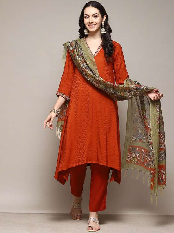 Biba Orange Kurtas Set Buy Biba Orange Kurtas Set online in India