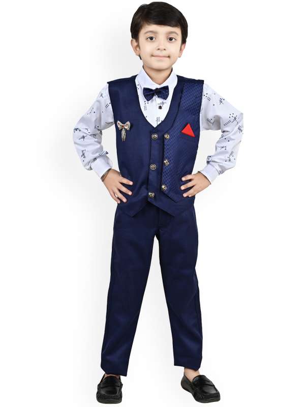 Jeetethnics 5 piece  Buy Jeetethnics Boys Navy Coat Suit With Waistcoat  Shirt And Trousers Set of 5 Online  Nykaa Fashion