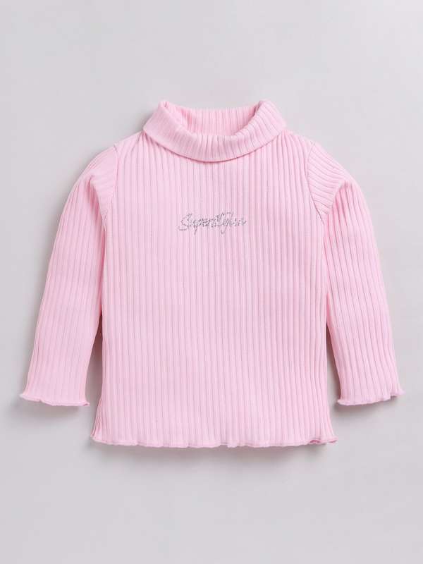 High neck t shirt for hot sale baby girl