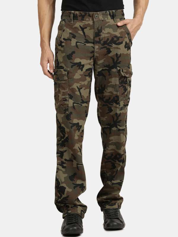 Khaki Camo Baggy Low Rise 90S Cargo Trousers  PrettyLittleThing