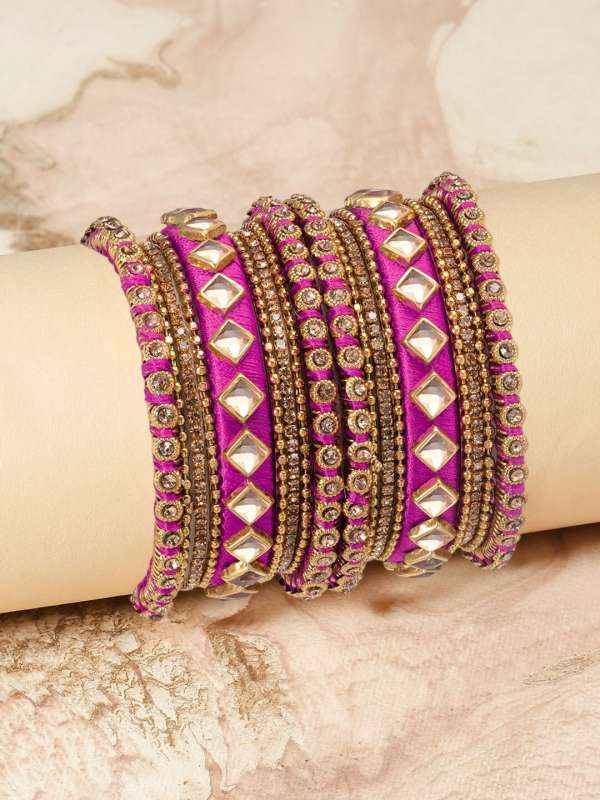 Pink colour bangles online