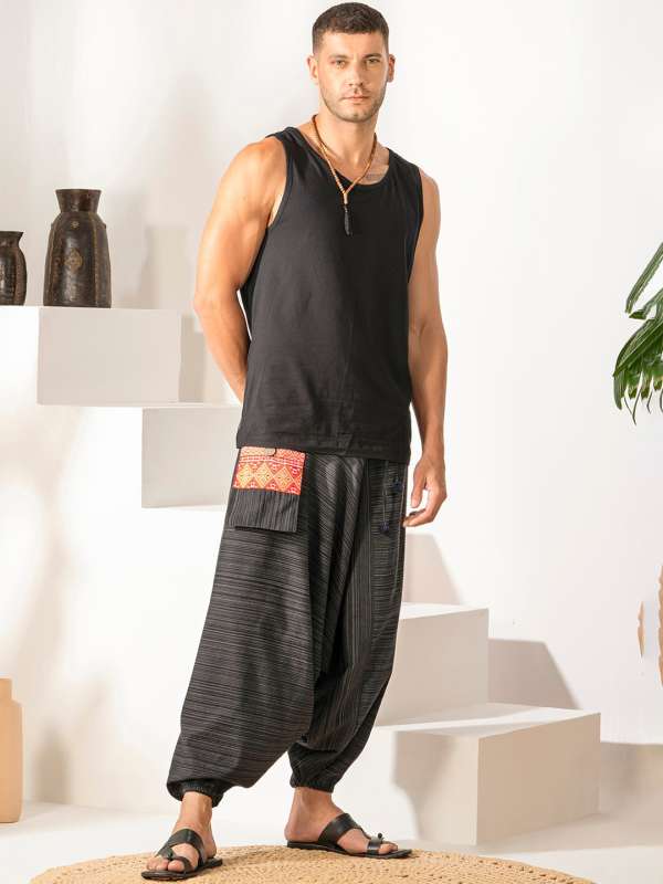 Men Harem Yoga Pants Hippie Gypsy Baggy Alibaba Aladdin Loose Casual  Trousers  eBay