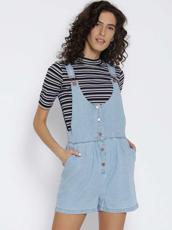 denim one piece myntra