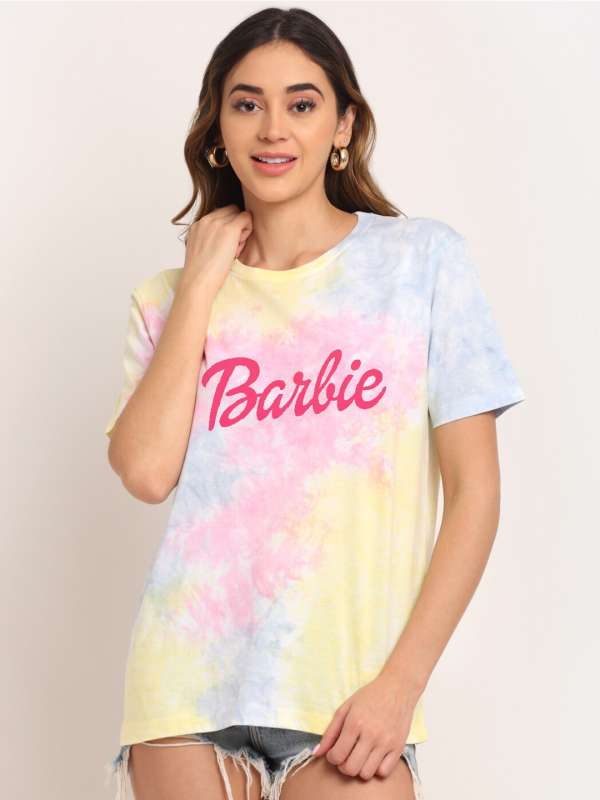 White and on sale pink barbie shirt