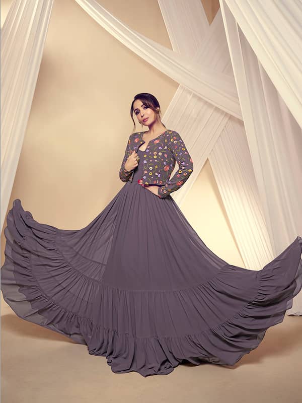 Ethnic Embroidered Wedding/Party Wear Gown