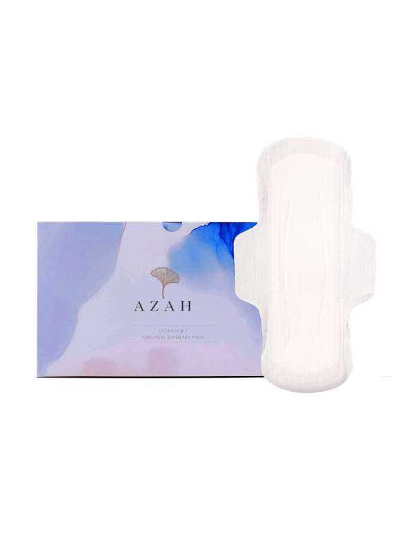 Azah Rash-Free Sanitary Pads for women, Organic Cotton Pads, All XL : Box  of 60 Pads - with Disposable bags