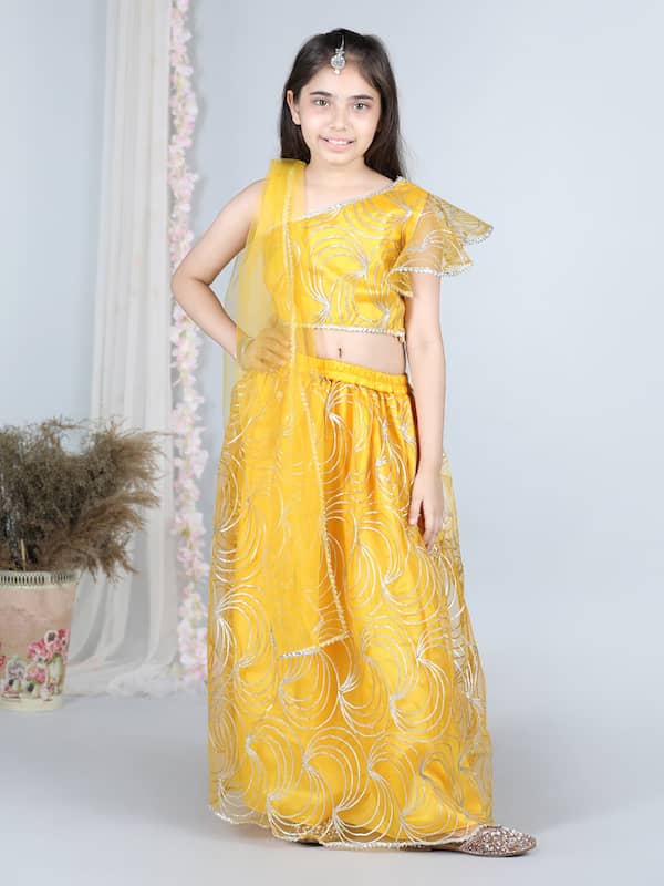 Buy Bollylounge Girls Lehenga Choli Party Wear Solid Lehenga Choli Sky  Online at Best Prices in India - JioMart.