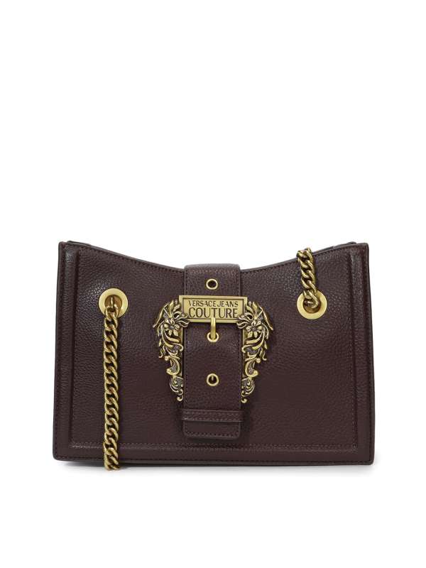 Buy Versace Jeans Couture Women Dark Brown Solid VJC Crossbody Bag With  Buckle & Chain Strap for Women Online