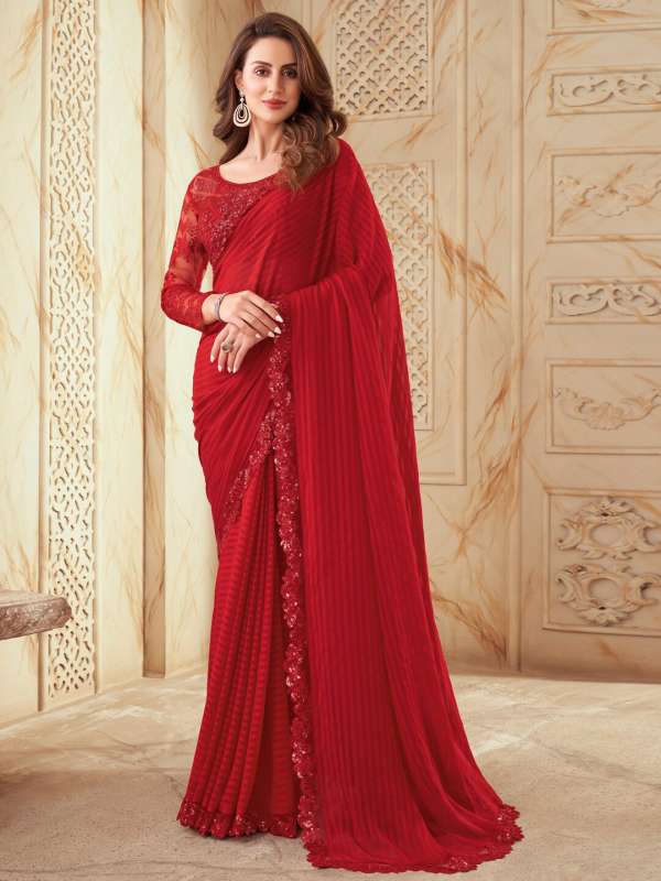 Satrani Red Sarees Buy Satrani Red Sarees online in India